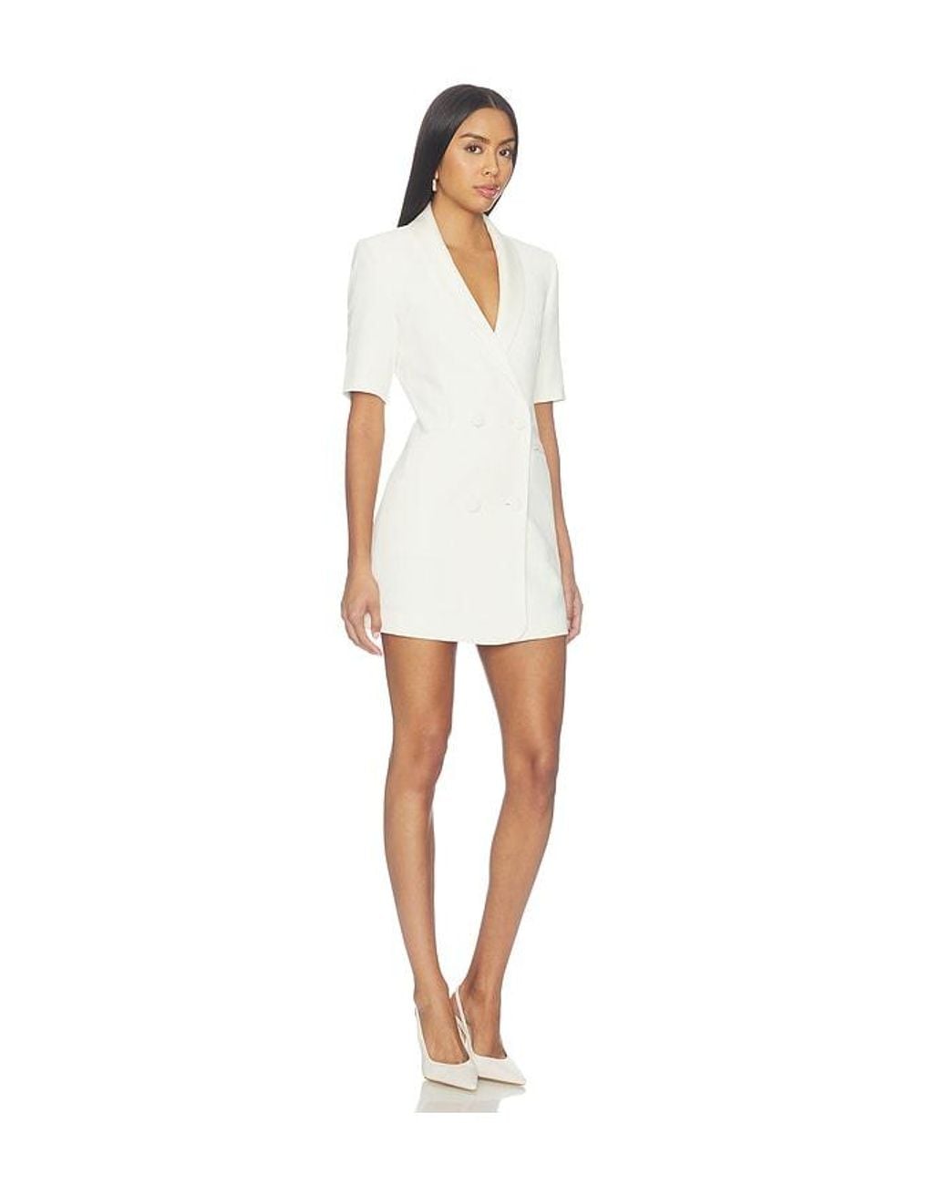 Fleur du Mal White Short Sleeve Blazer Dress