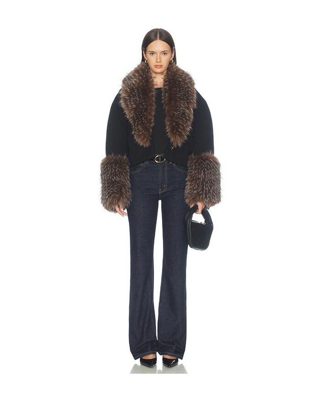 Zimmermann Black Valiant Faux Fur Collar Jacket