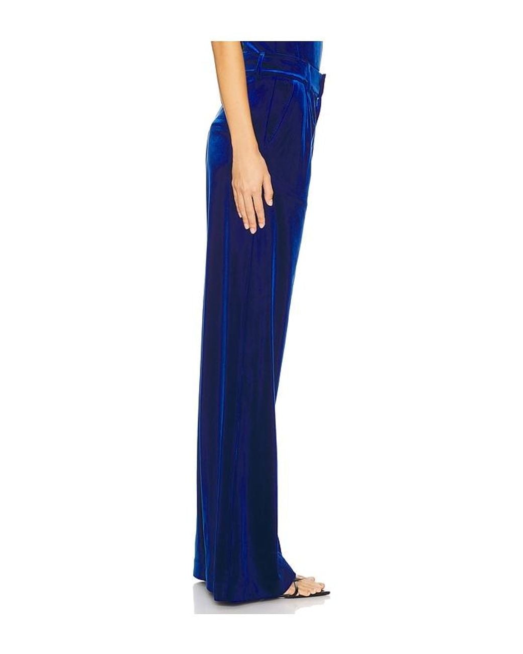 Karina Grimaldi Blue Ximena Velvet Pants