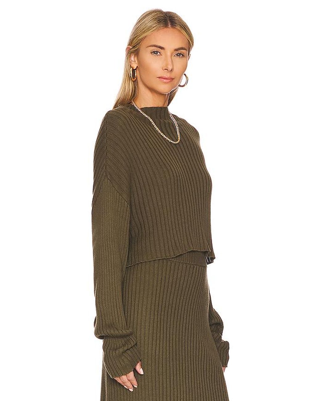 Bobi Green Cropped Pullover