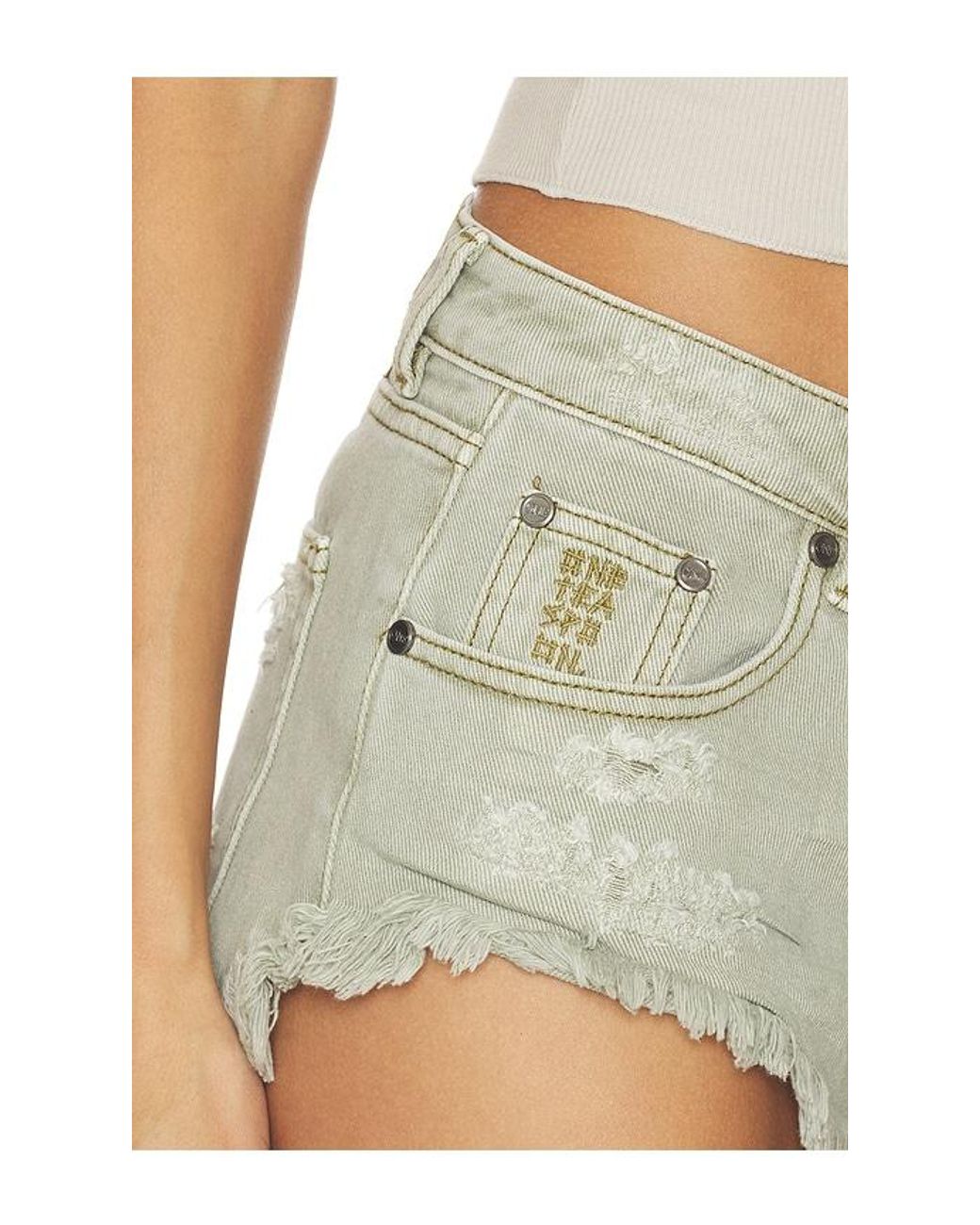 One Teaspoon Multicolor Bonitas Low Waist Messed Up Denim Shorts