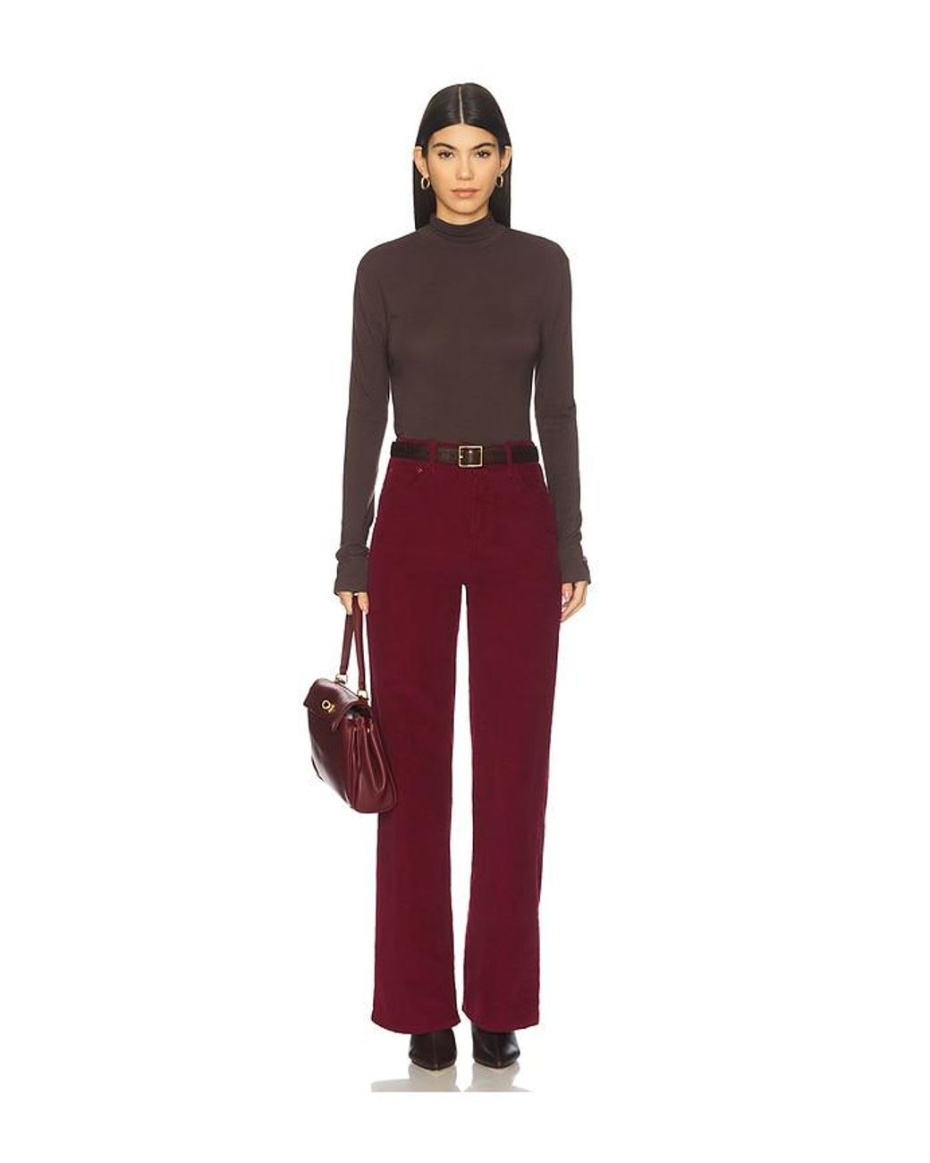 Re/done Red High Rise Wide Leg Jeans