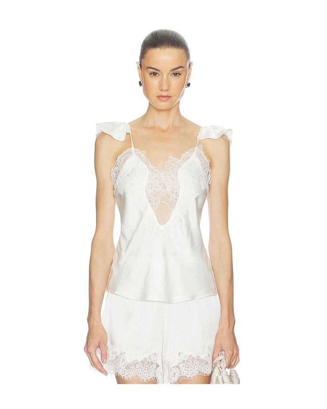 Bardot White Ivy Lace Detail Camisole