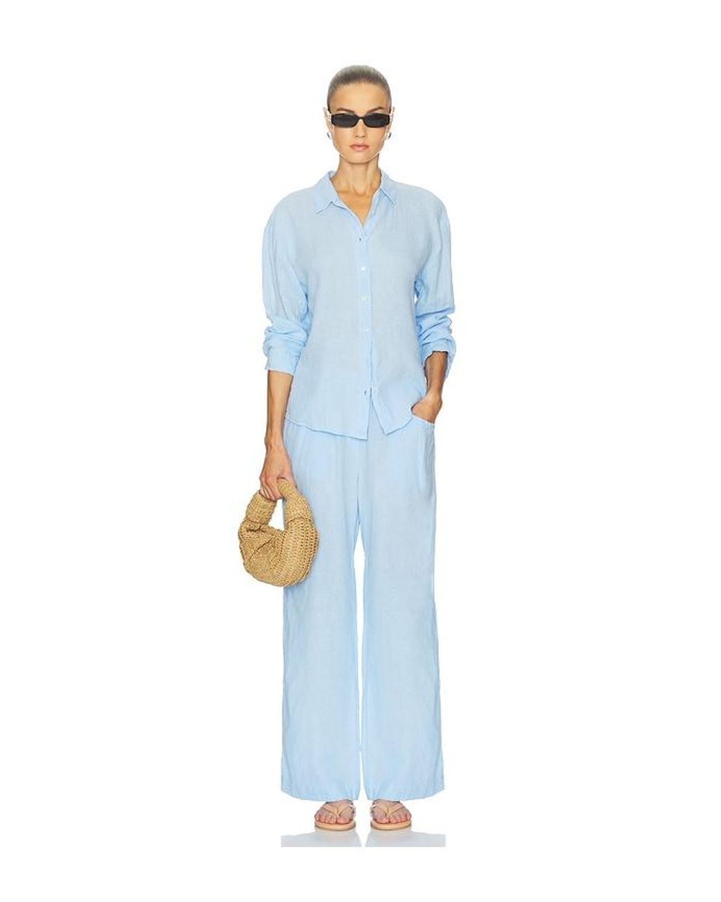 Velvet By Graham & Spencer Blue Brighton Button Down Shirt