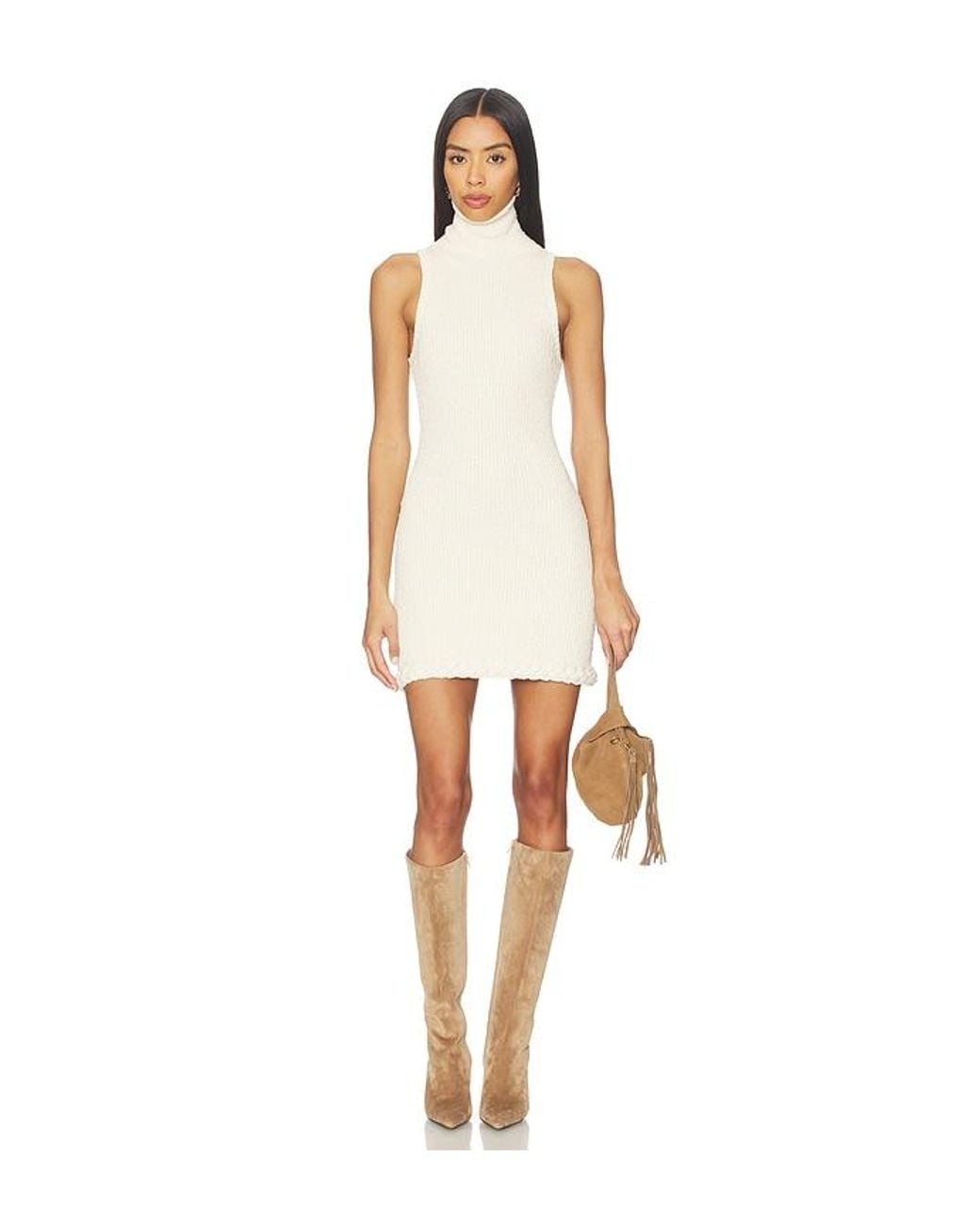 Tularosa White Emi Knit Mini Dress