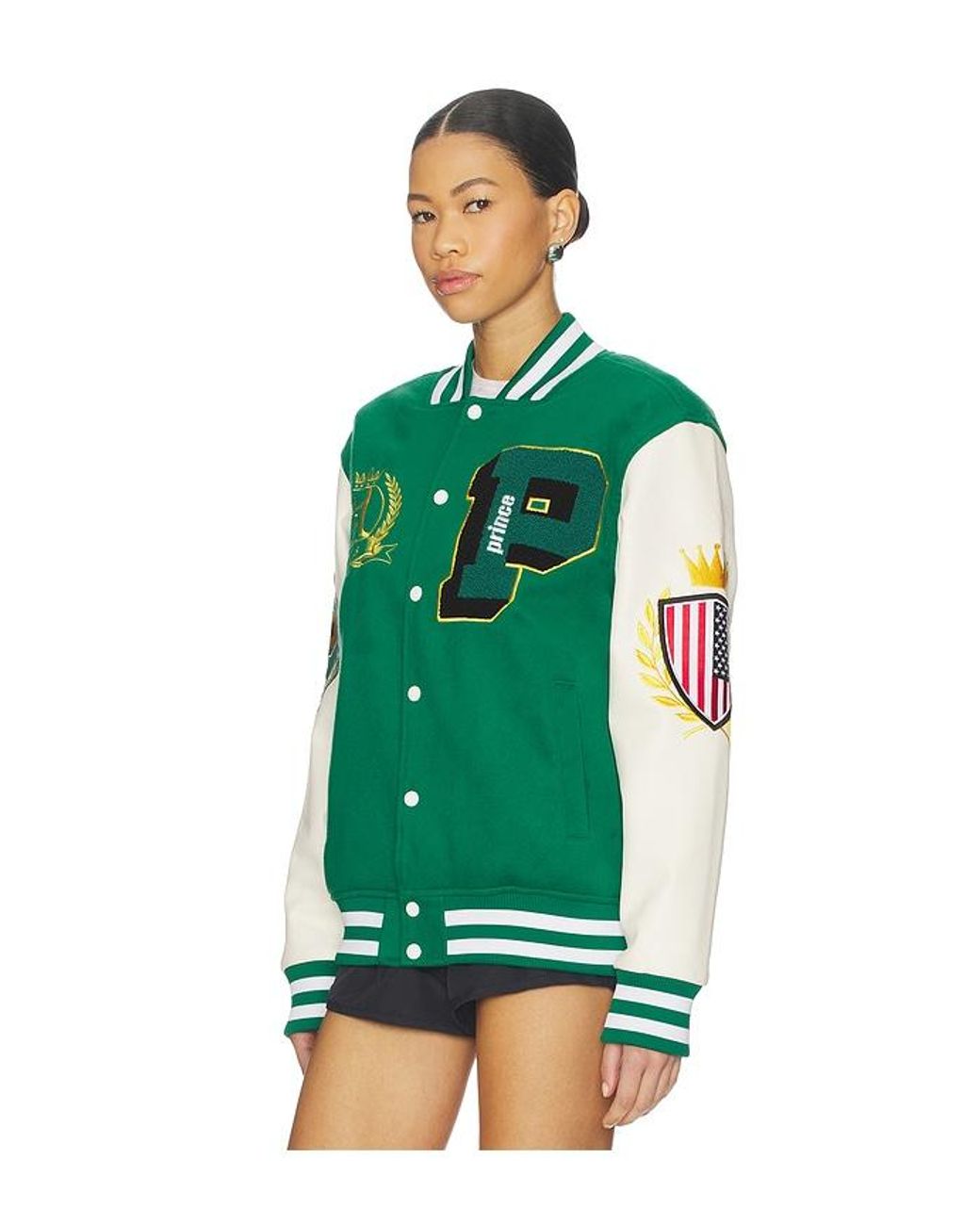 Prince Tennis Green Sports Varsity Jacket