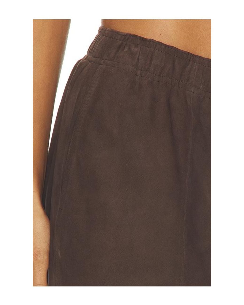 Herskind Brown Sylvia Suede Mid Waist Pants