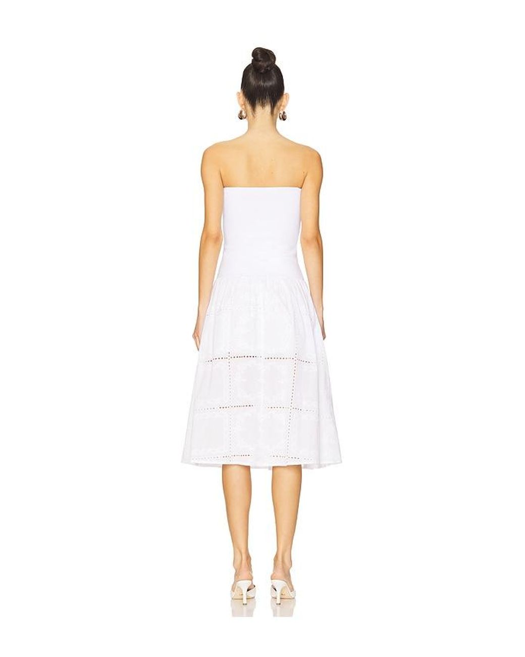WeWoreWhat White Ribbed Cotton Midi Dress