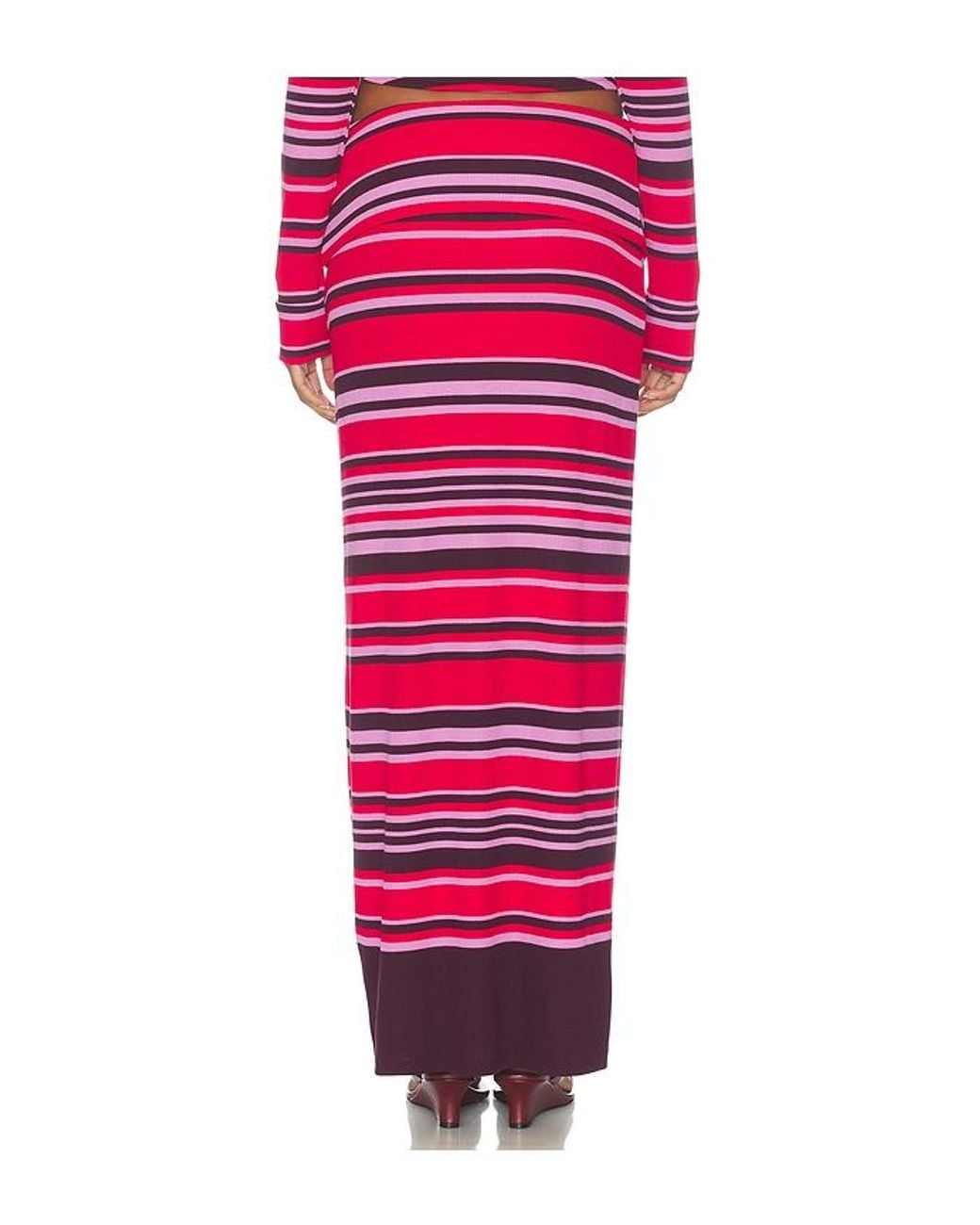 AFRM Red Esin Cozy Rib Skirt
