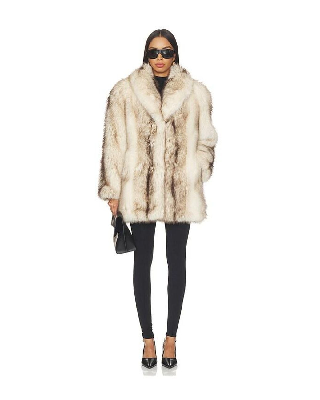 DUCIE Natural Emilia Fur Coat