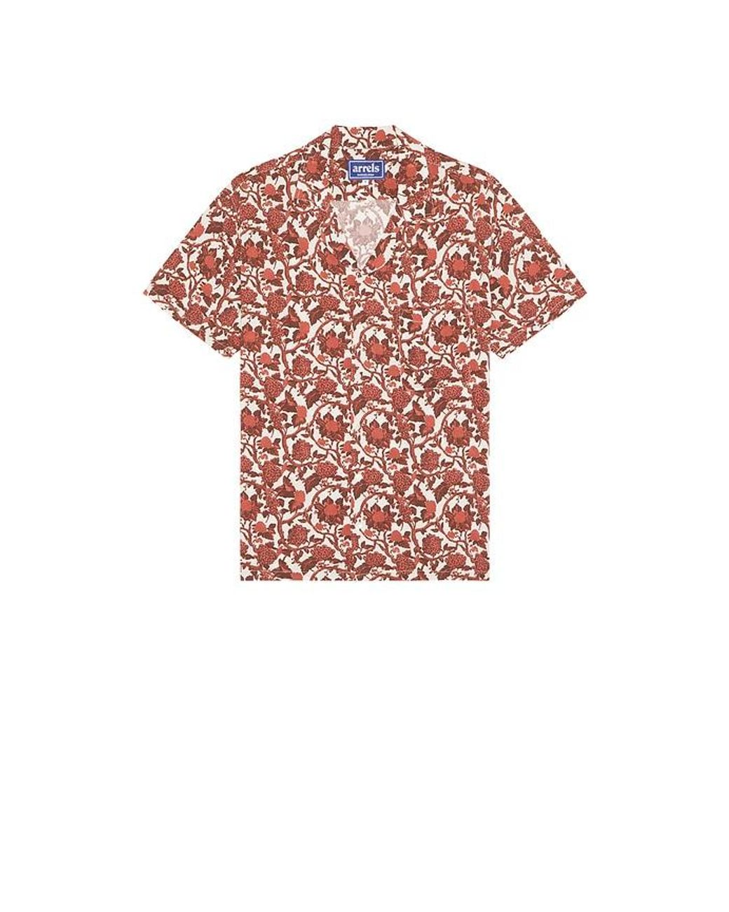 ARRELS Barcelona Red Kabak X Lazaro Rosa-Violan Camp Collar Shirt for men