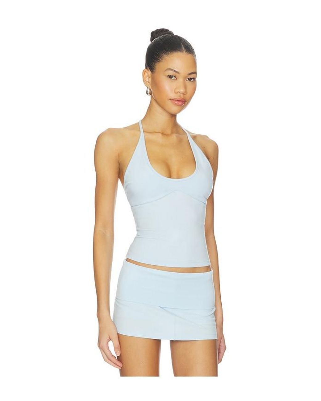 Frankie's Bikinis White X Jennie Chantal Halter Cotton Jersey Top