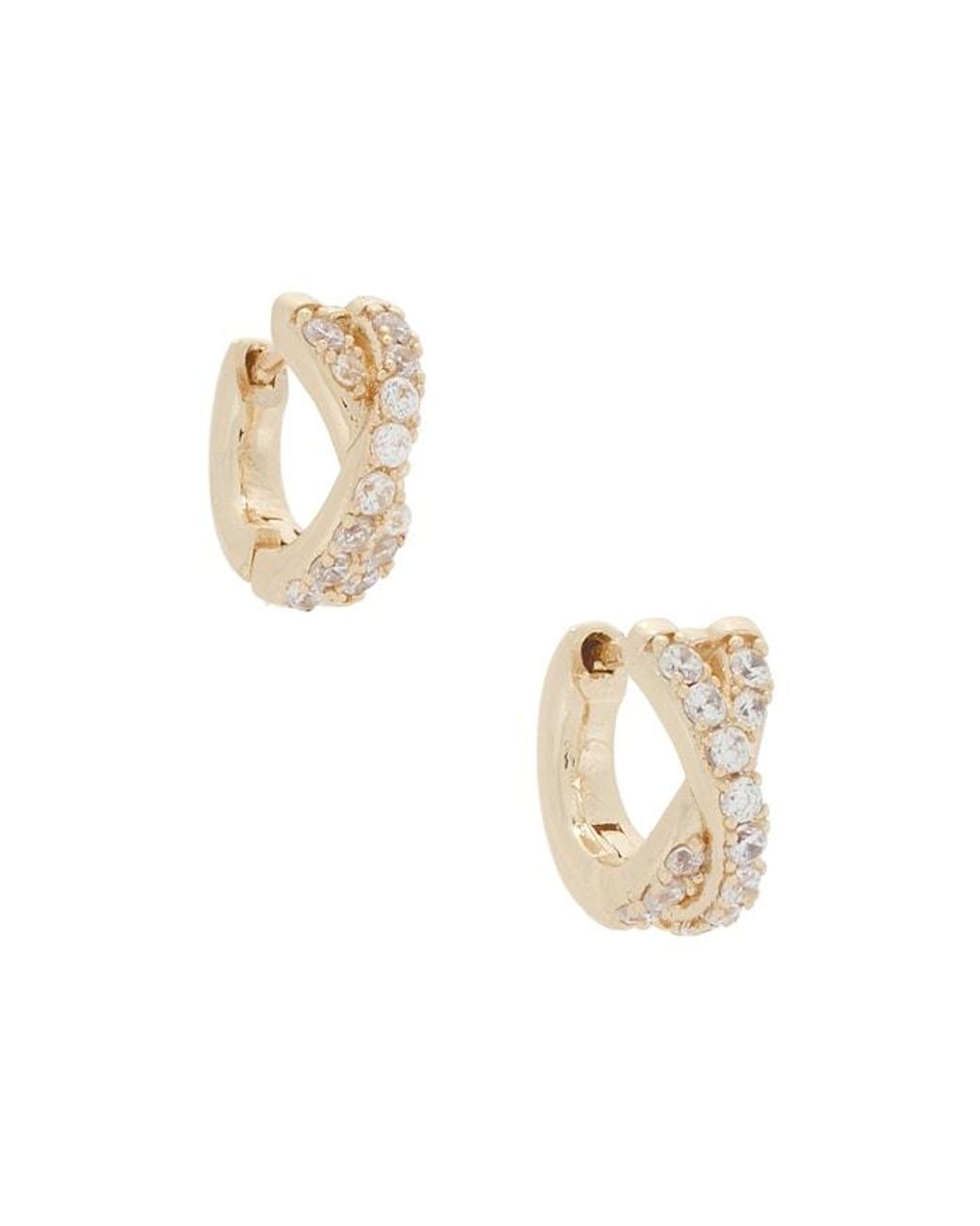 Shashi White Staci Pave Huggies Earrings