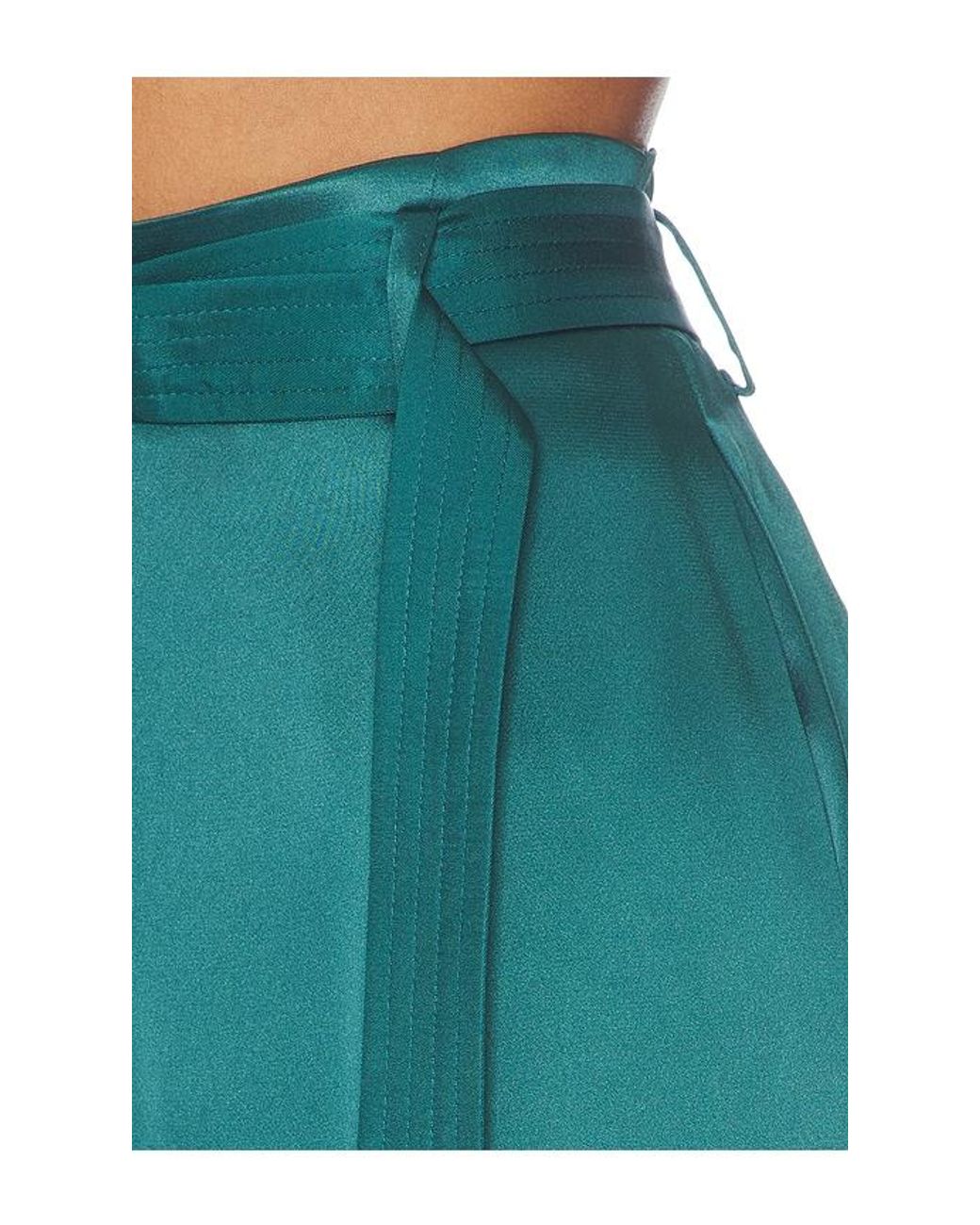 LAPOINTE Blue Satin Belted Pant