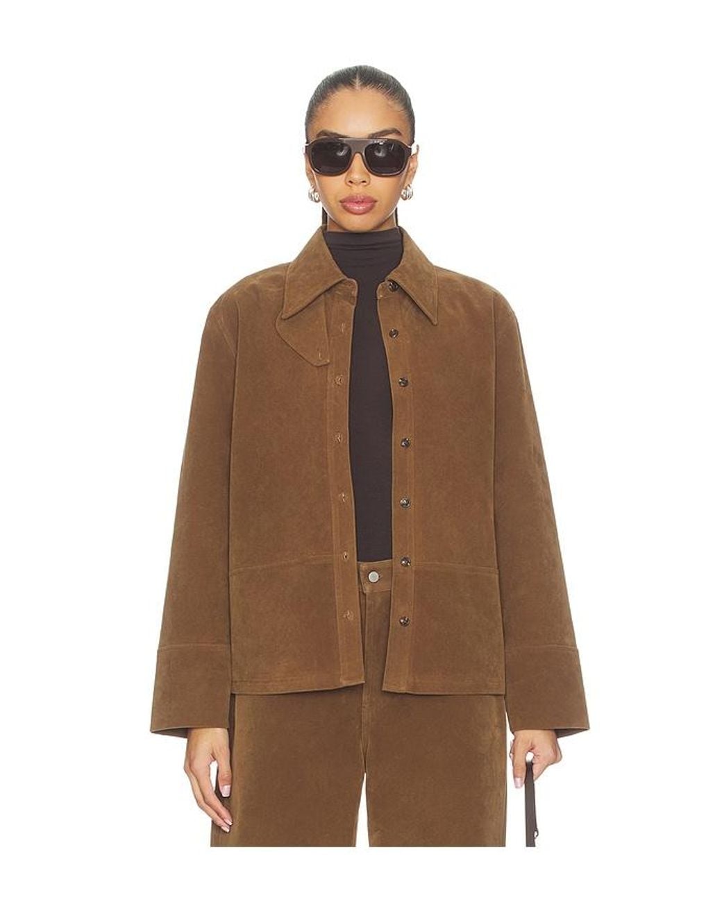 Apparis Brown Ren Sans Suede Overshirt