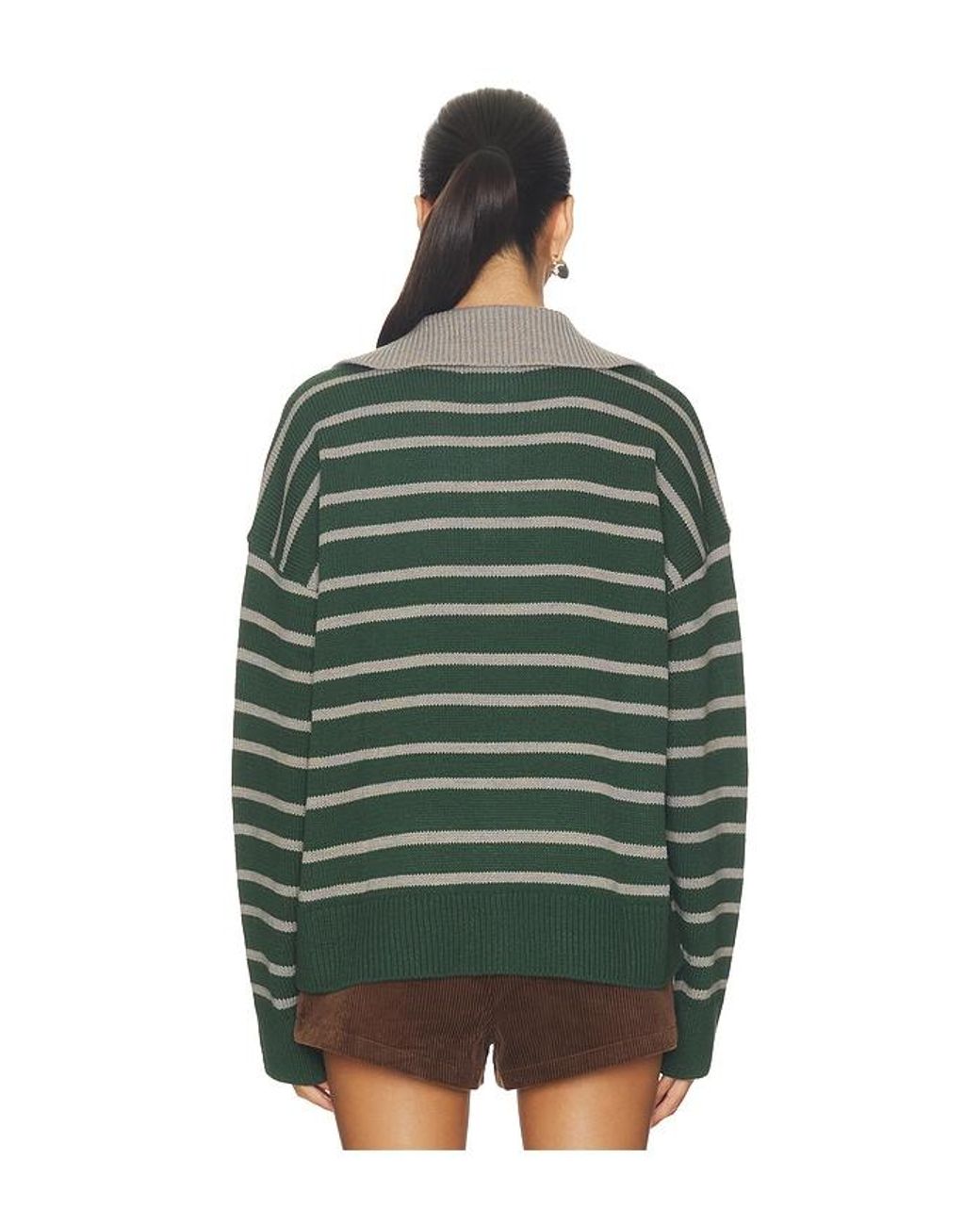 ALL THE WAYS Green Clydie Polo Sweater