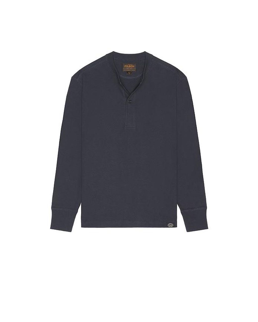 Filson Blue Waffle Knit Henley for men