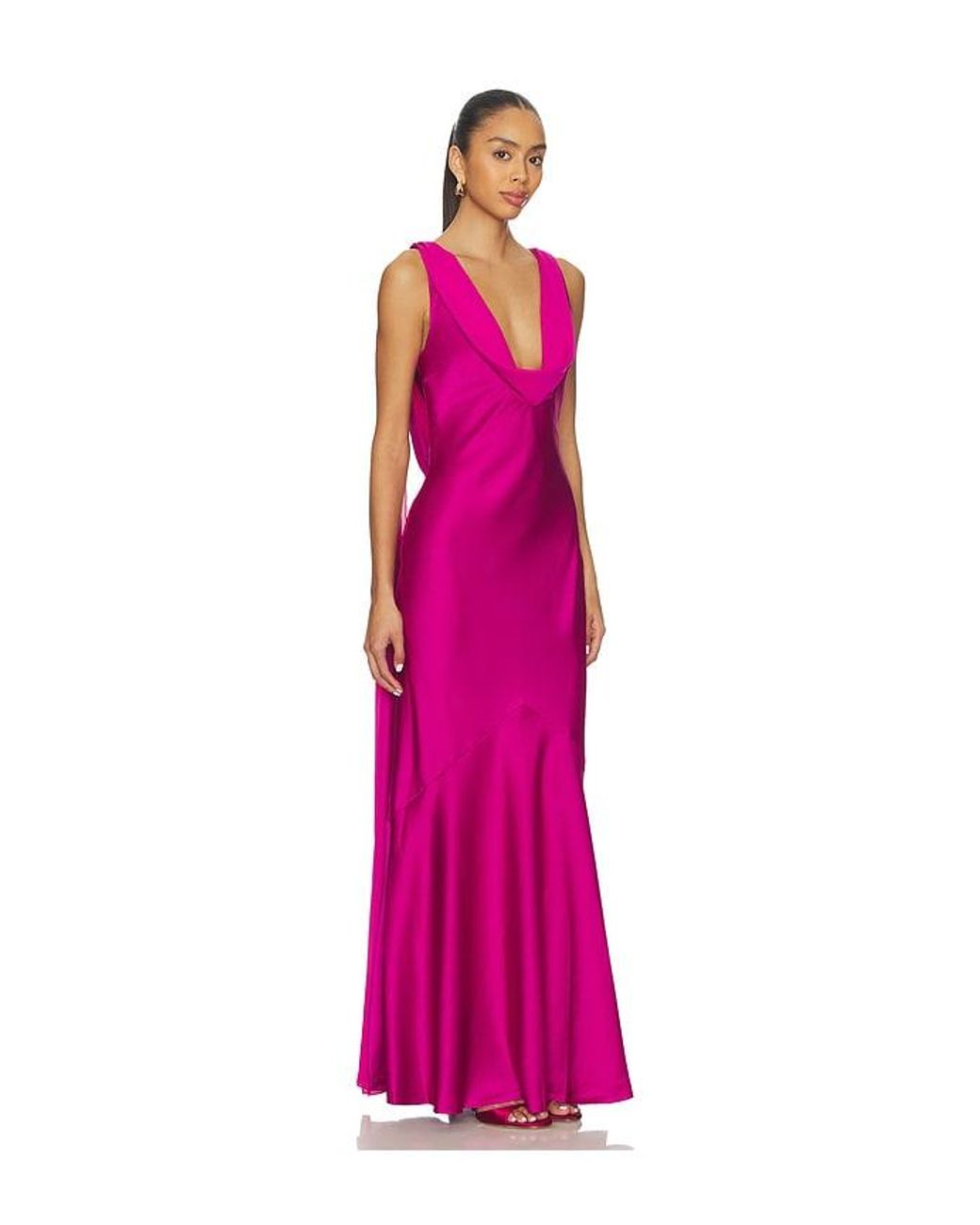 Runaway the Label Pink Gabriella Cowl Maxi Dress