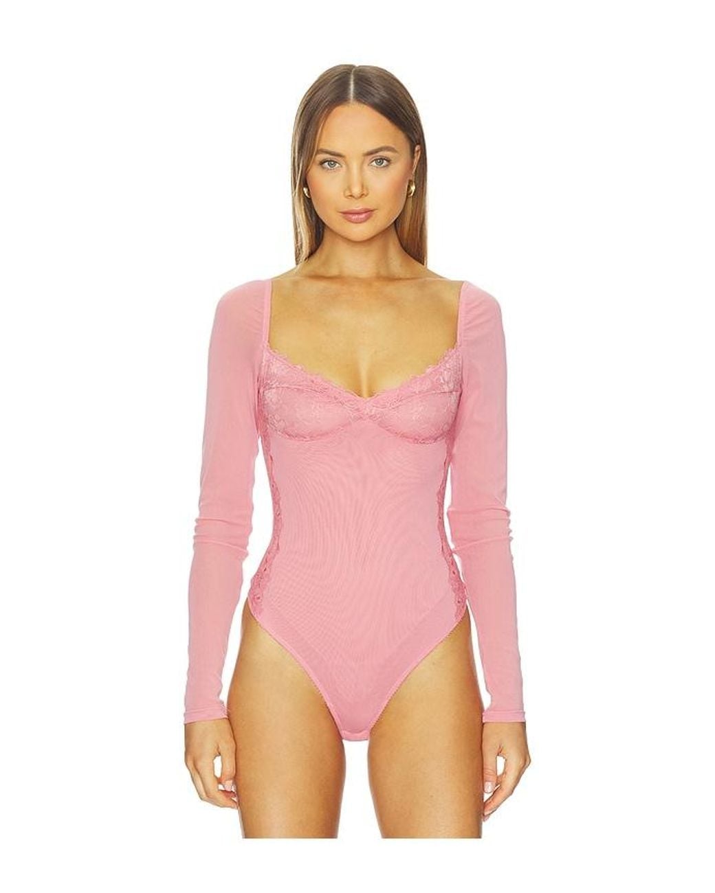 Free People Blue Suddenly Fine Bodysuit