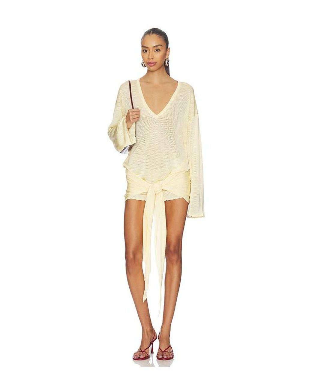 The Attico Natural Wrap Dress