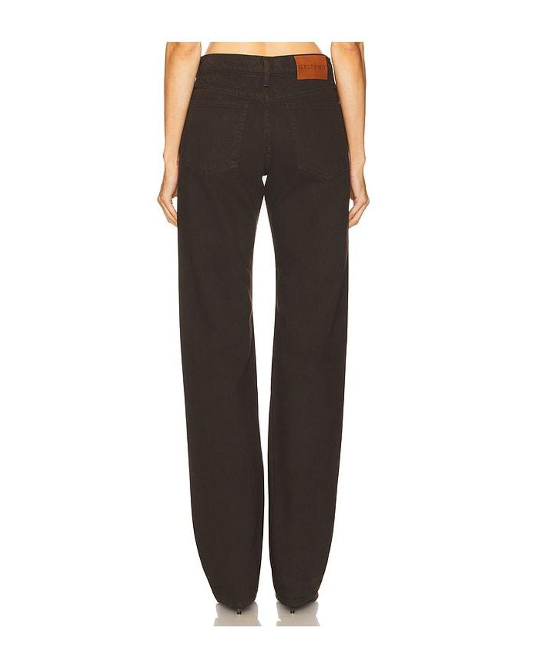 GRLFRND Black Graham Low Rise Straight Twisted Seam