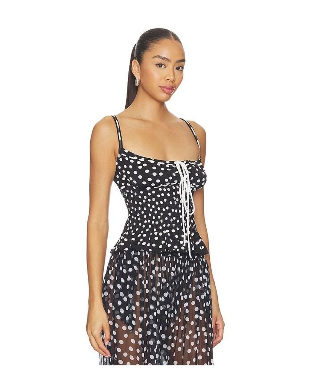 Leslie Amon Black Satin Top