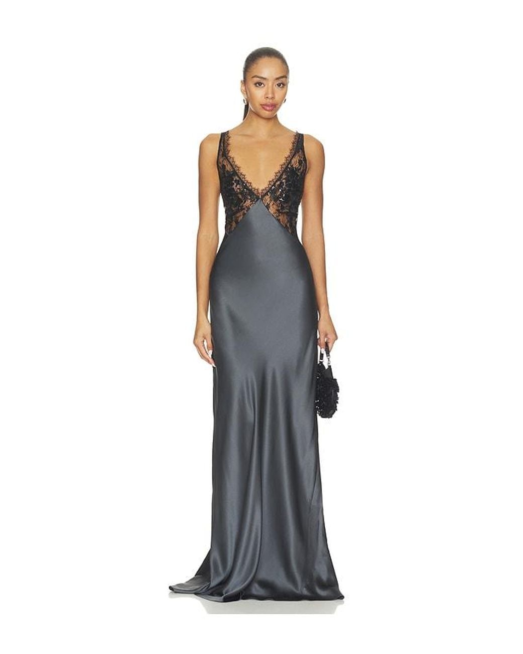 The Sei Blue Lace Bodice Gown