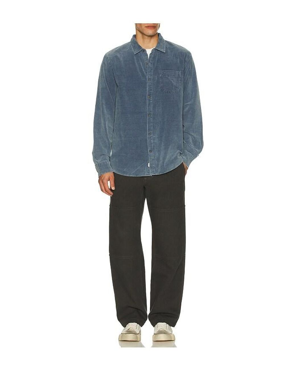 Marine Layer Blue Lightweight Corduroy Shirt for men