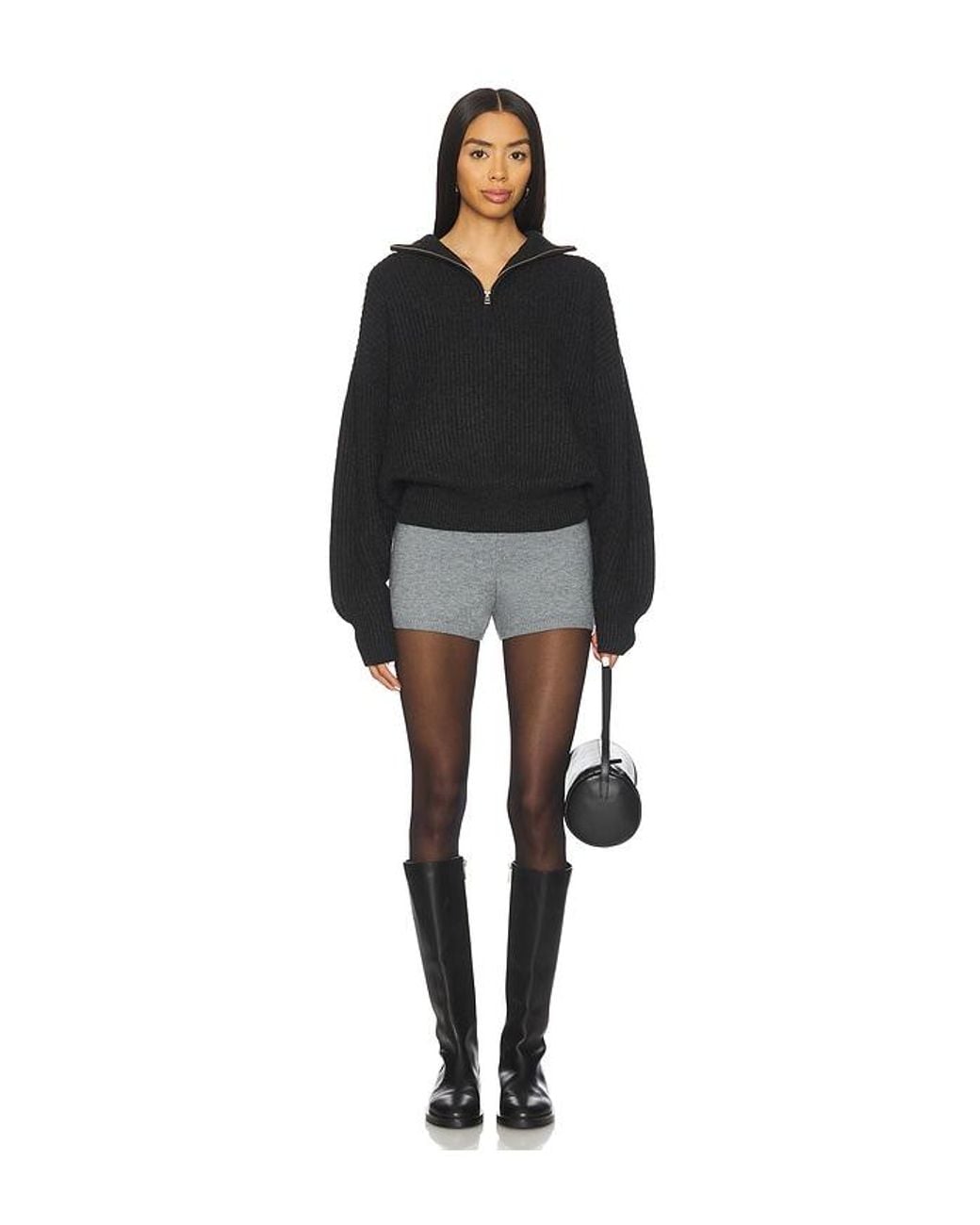 Lovers + Friends Black Shivani Zip Sweater