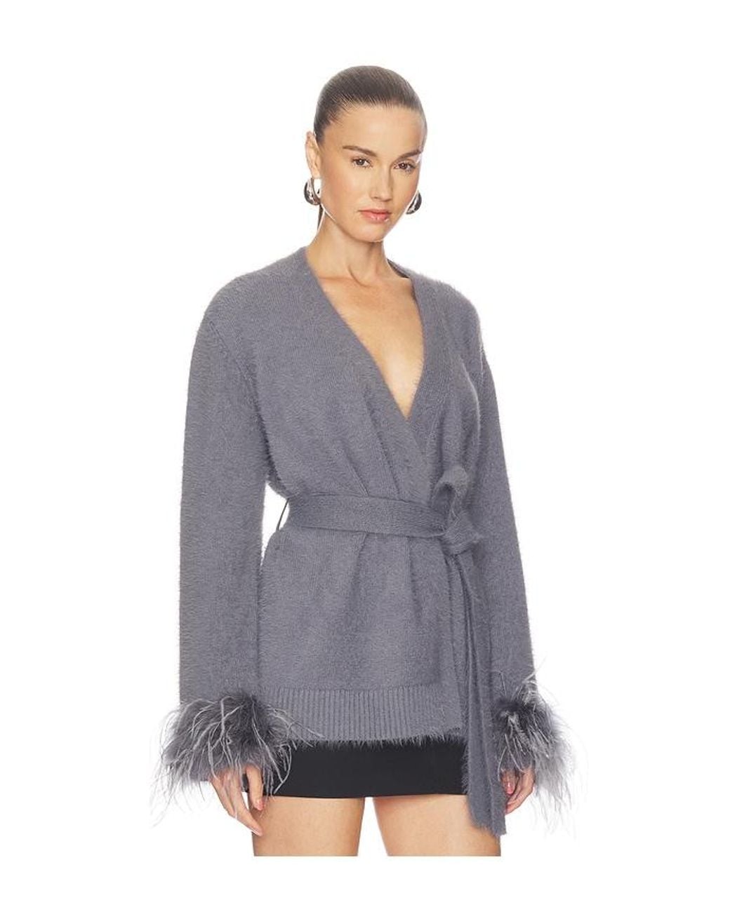 MAJORELLE Gray Wilma Feather Cardigan
