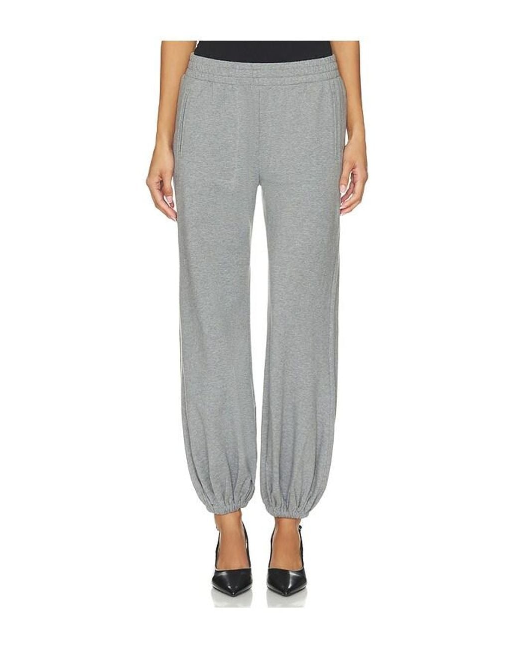 Norma Kamali Gray Boyfriend Puff Jog Pant