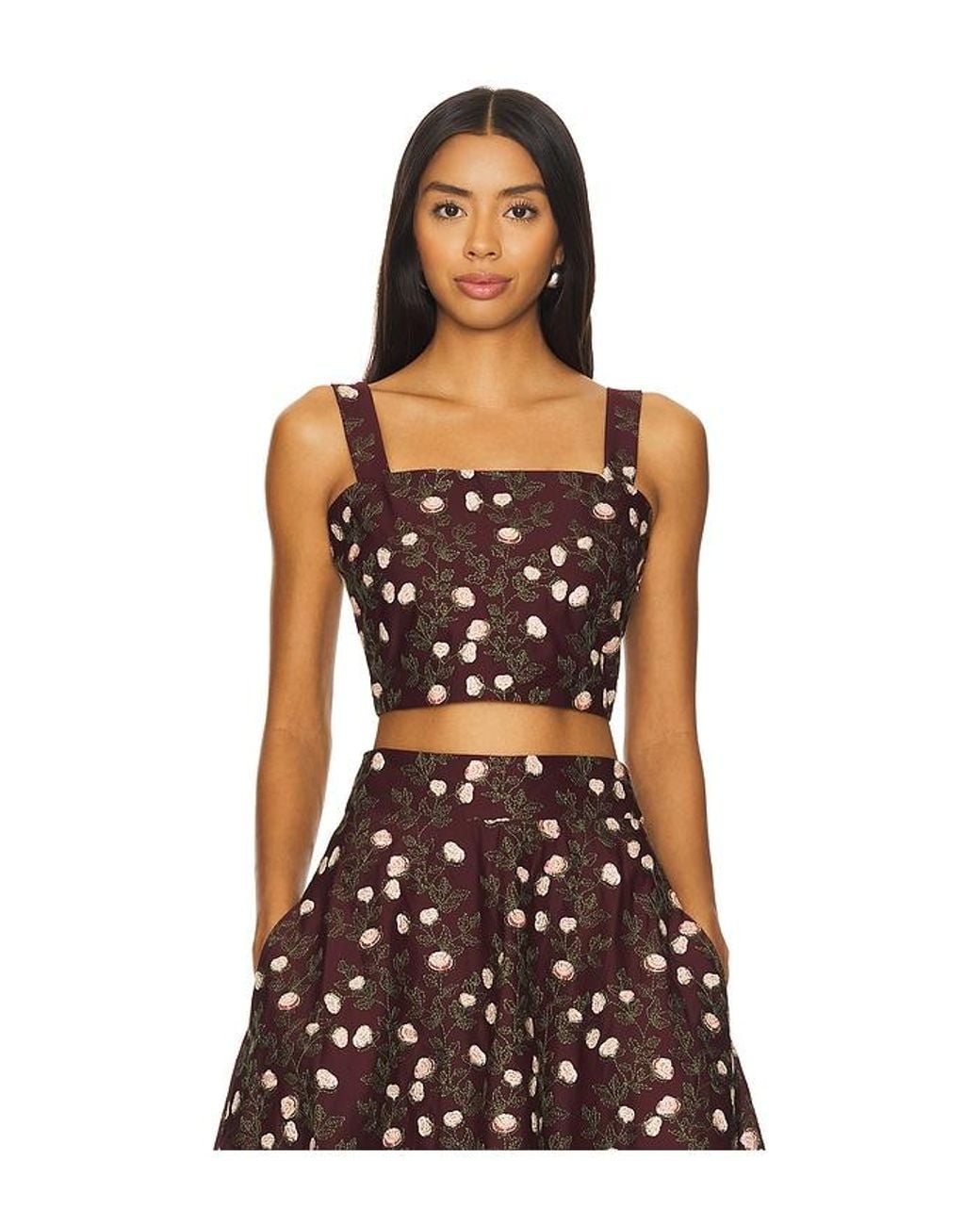 Agua Bendita Black Embroidered Cotton-Blend Sleeveless Top