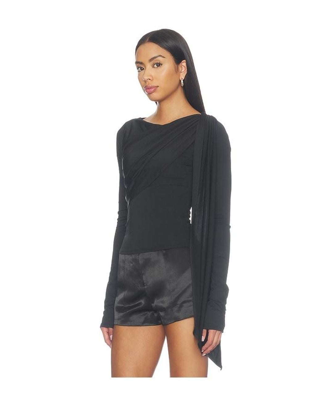 superdown Black Valeria Drape Top