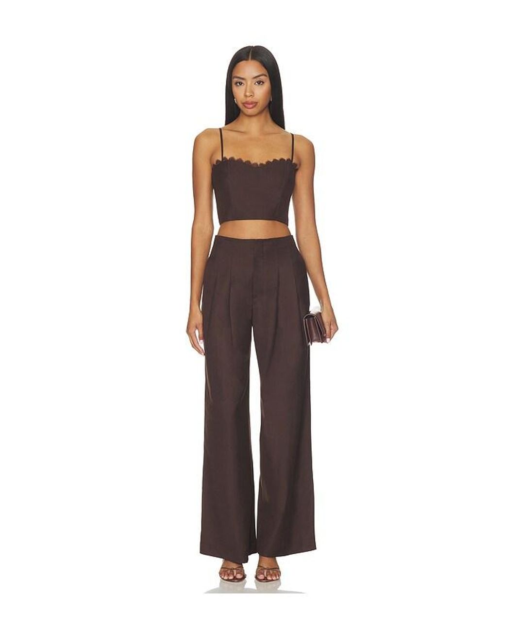 Hevron Brown Bella Bustier Top