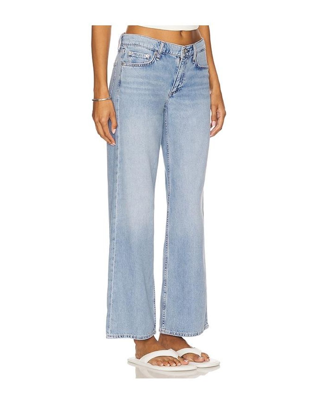 Rag & Bone Blue Featherweight Cam Low-Rise Ankle Straight Jeans
