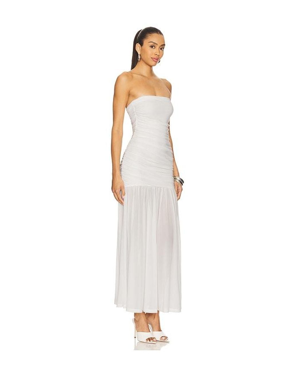 Bardot White Solana Mesh Maxi Dress