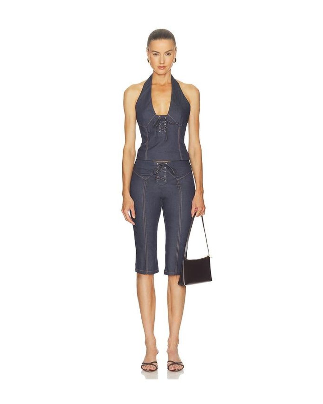 BY.DYLN Blue Tariq Capri Jeans