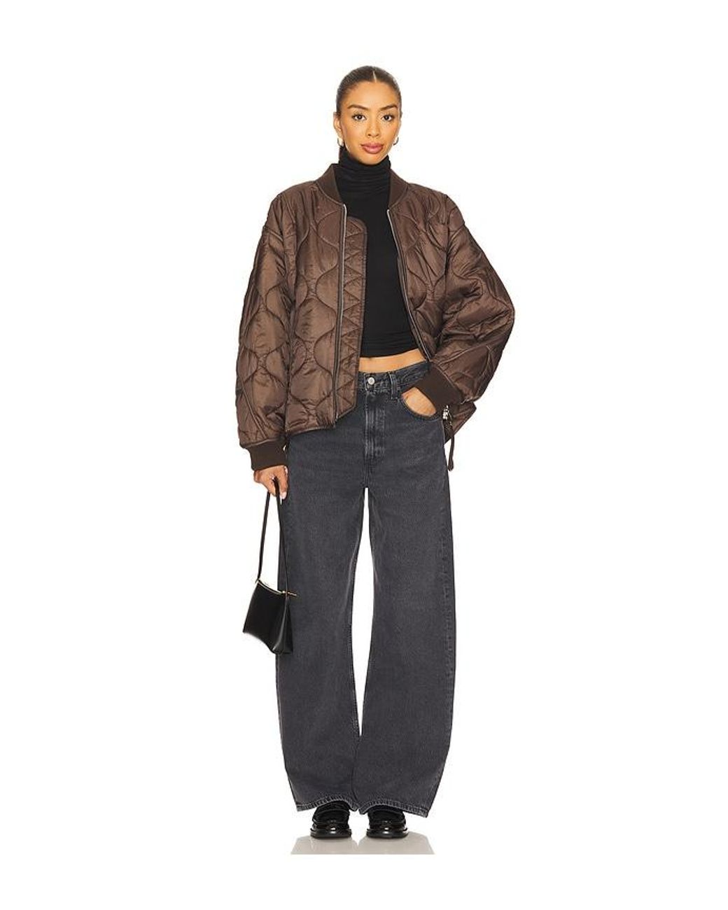 Agolde Brown Isla Quilted Jacket