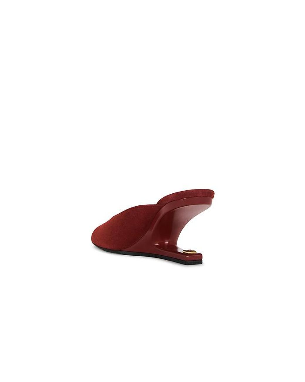 Balmain Red No Wedge Suede Mule