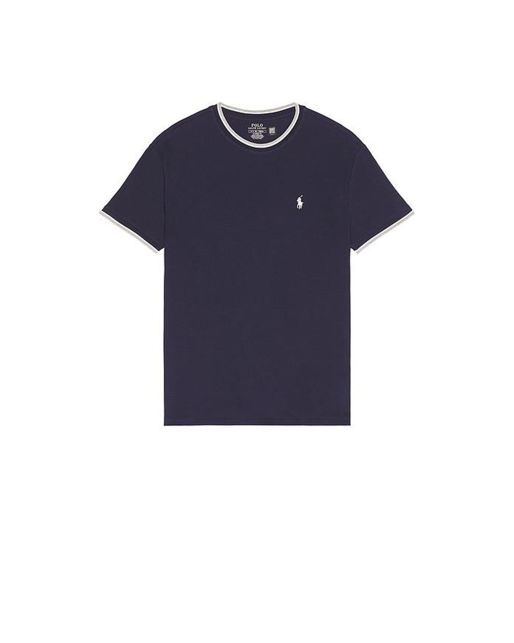 Polo Ralph Lauren Blue Short Sleeve Stretch Mesh Crewneck Tee With Tipping Collar for men