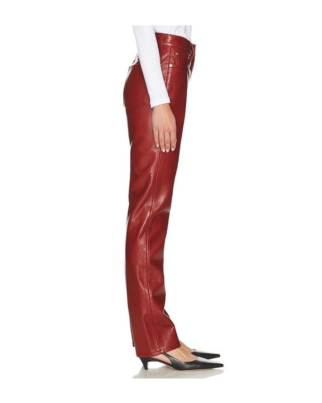 Agolde Red 90's Pinch Waist Long
