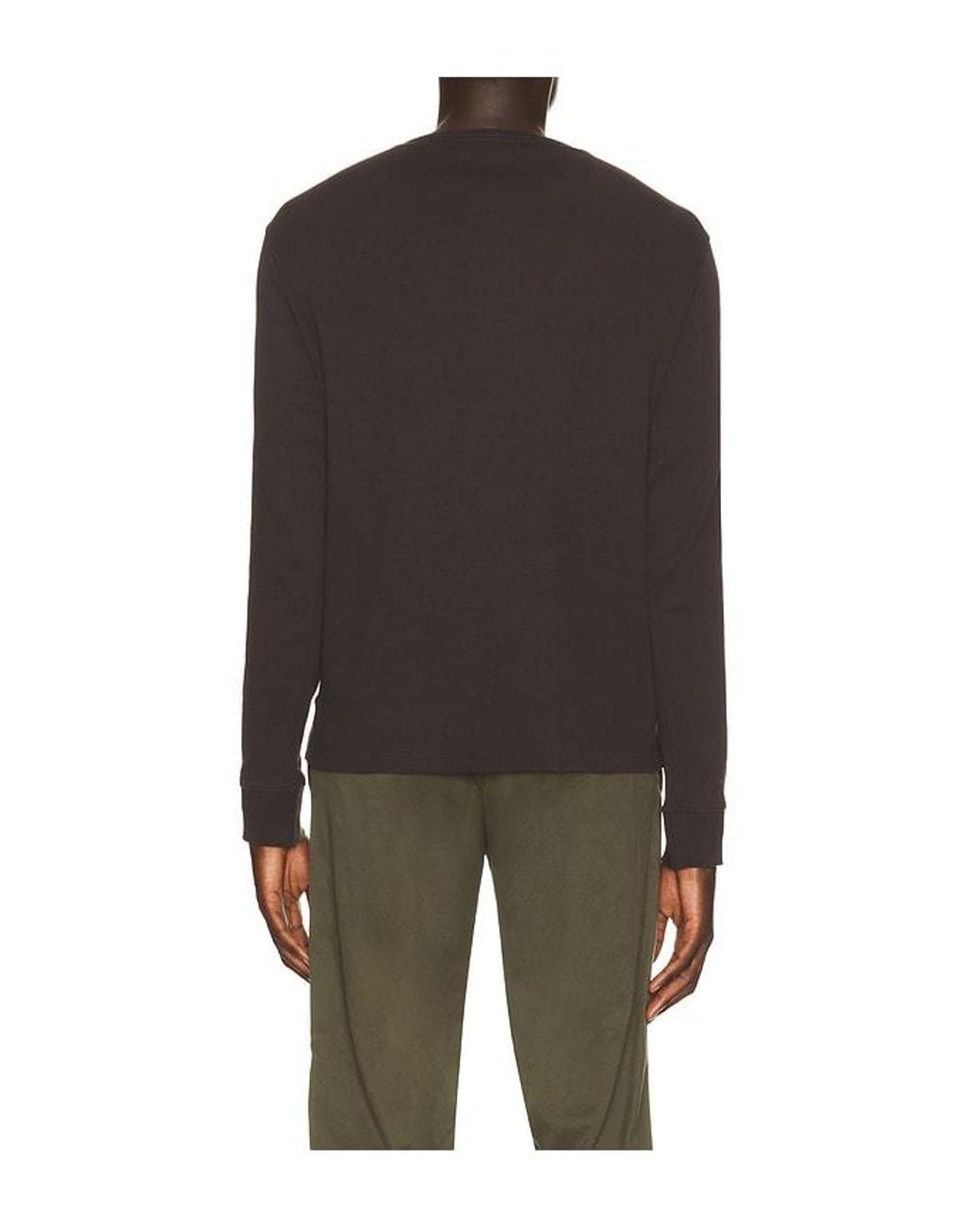 Vince Black Long Sleeve Henley Shirt for men