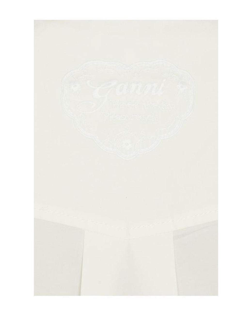 Ganni White Stretch Cotton Cropped Bowling Shirt