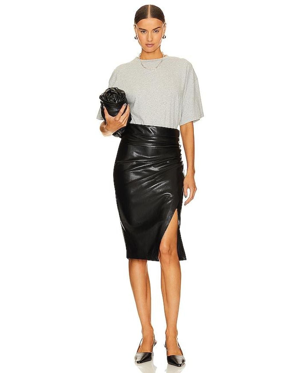 Generation Love Black Gina Faux Leather Skirt