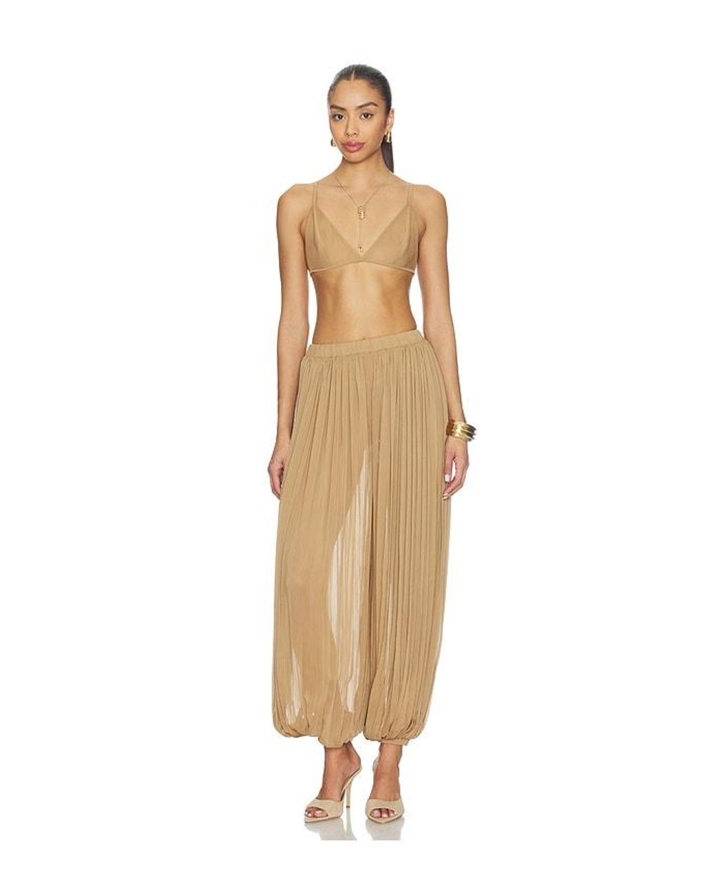 Bronx and Banco White Mosi Chiffon Top & Pant Set