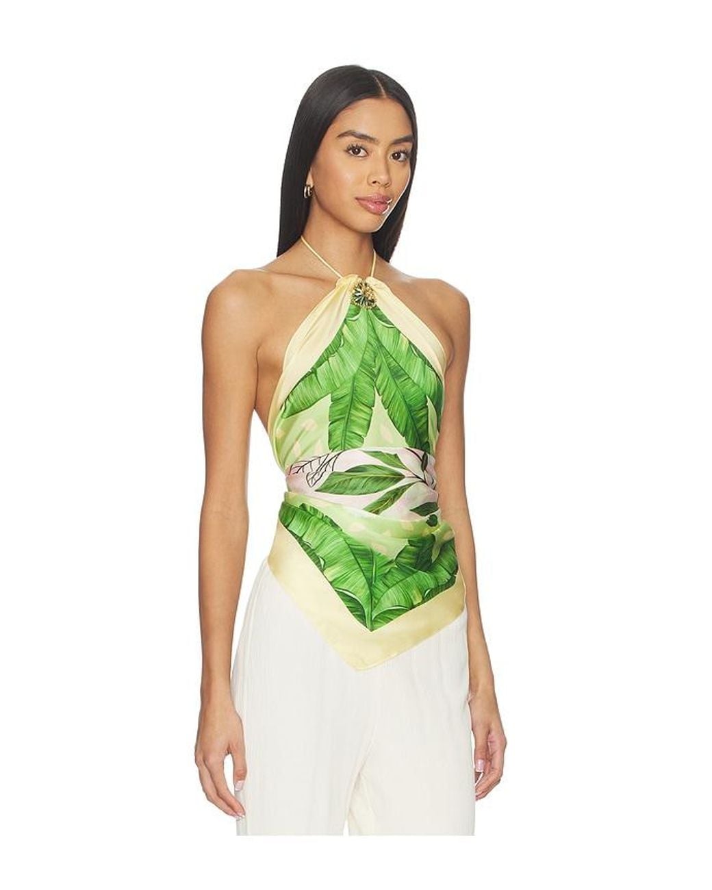 VERANDAH Green Crystal Scarf Blouse