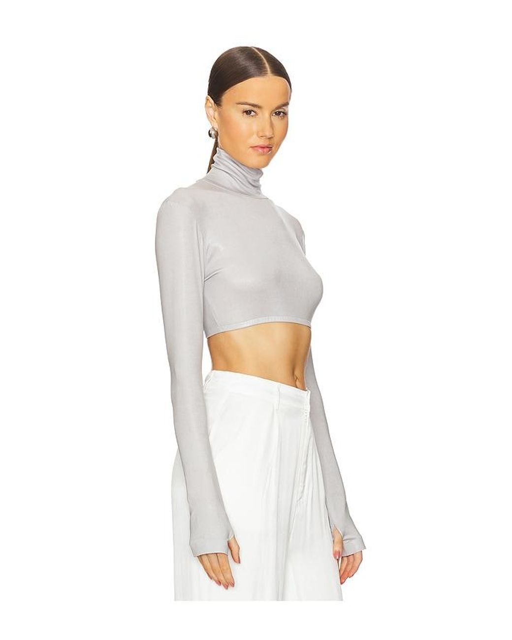 Cropped turtleneck shirt deals