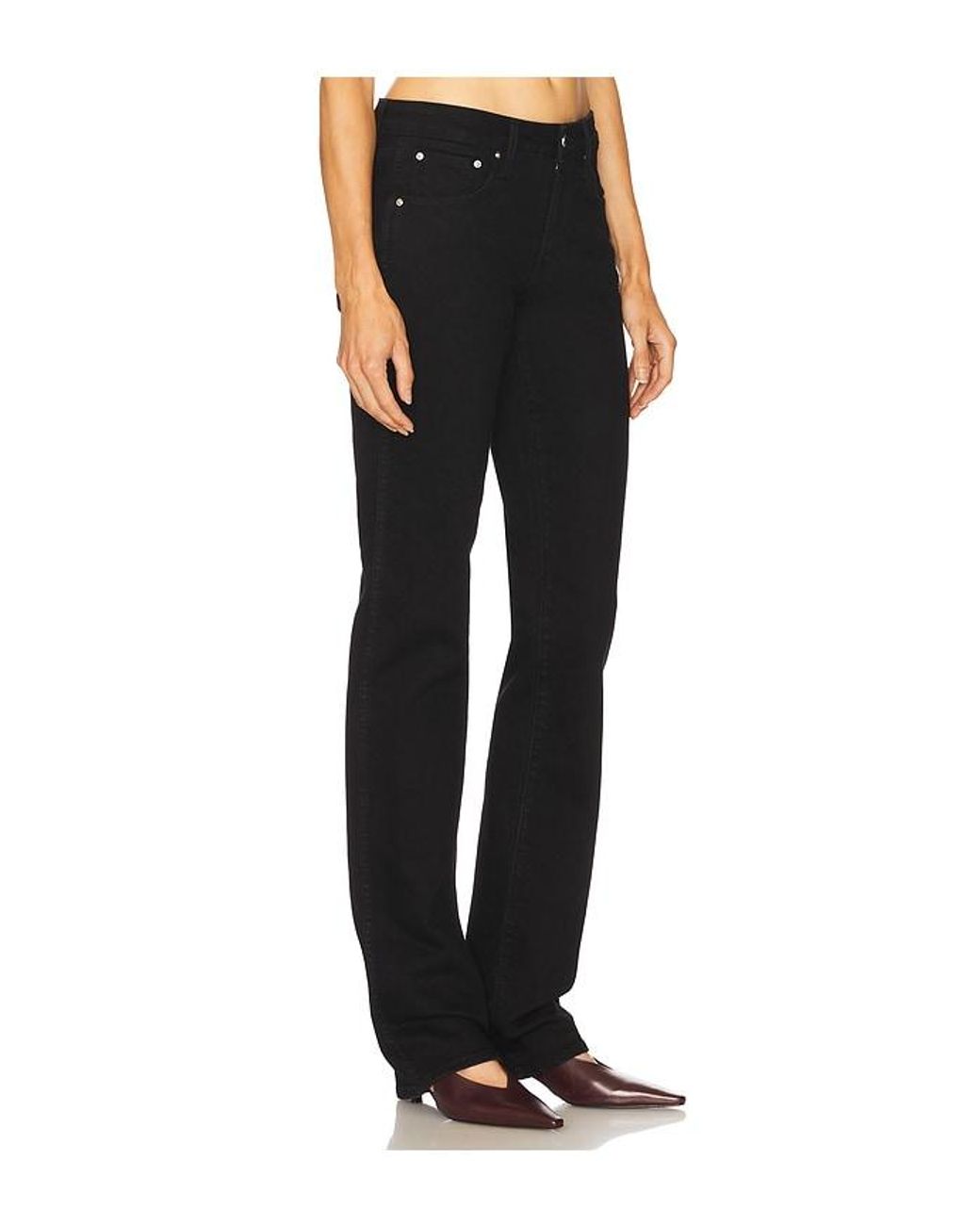GRLFRND Black Sara Low Rise Straight