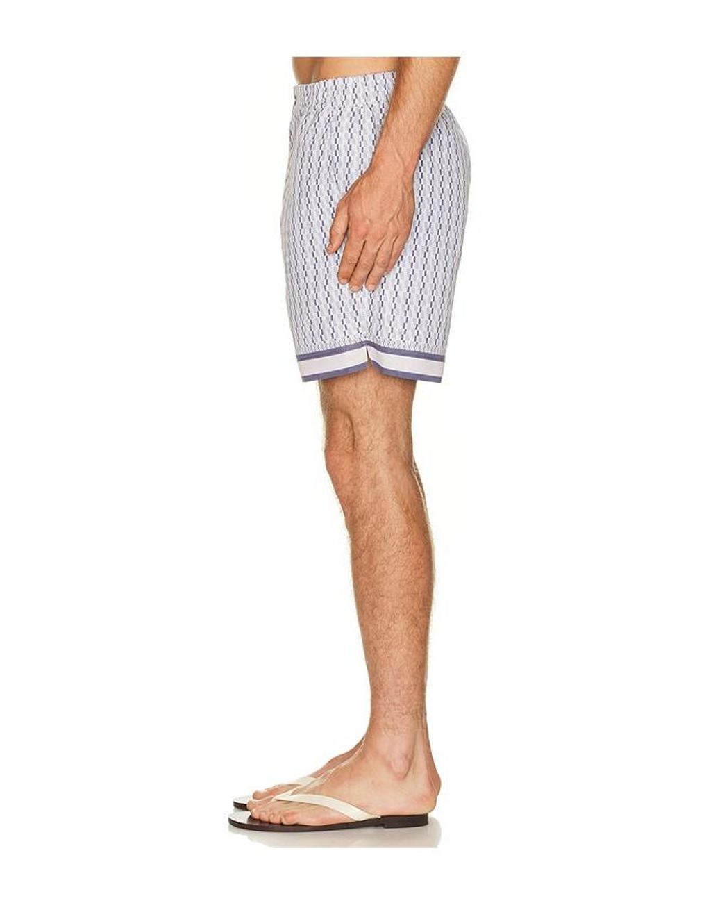 CHE White Galliano Border Swim Short for men
