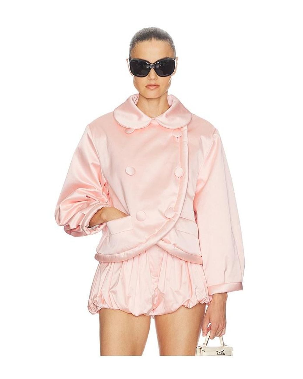 Helsa Pink Sateen Puff Jacket